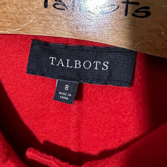 Talbots Classic Red Wool Blend Blazer Jacket Size 8 - Picture 2 of 3